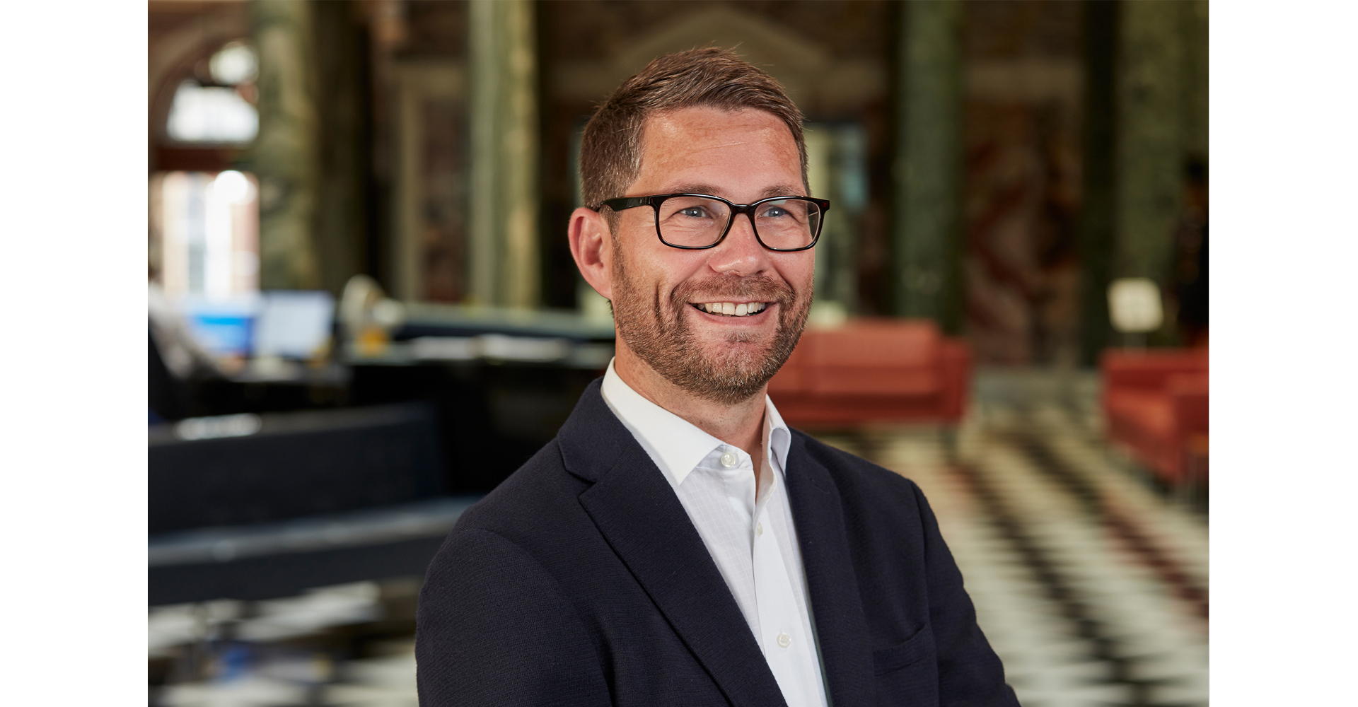Businessman posing for a corporate head shot for a photo shoot